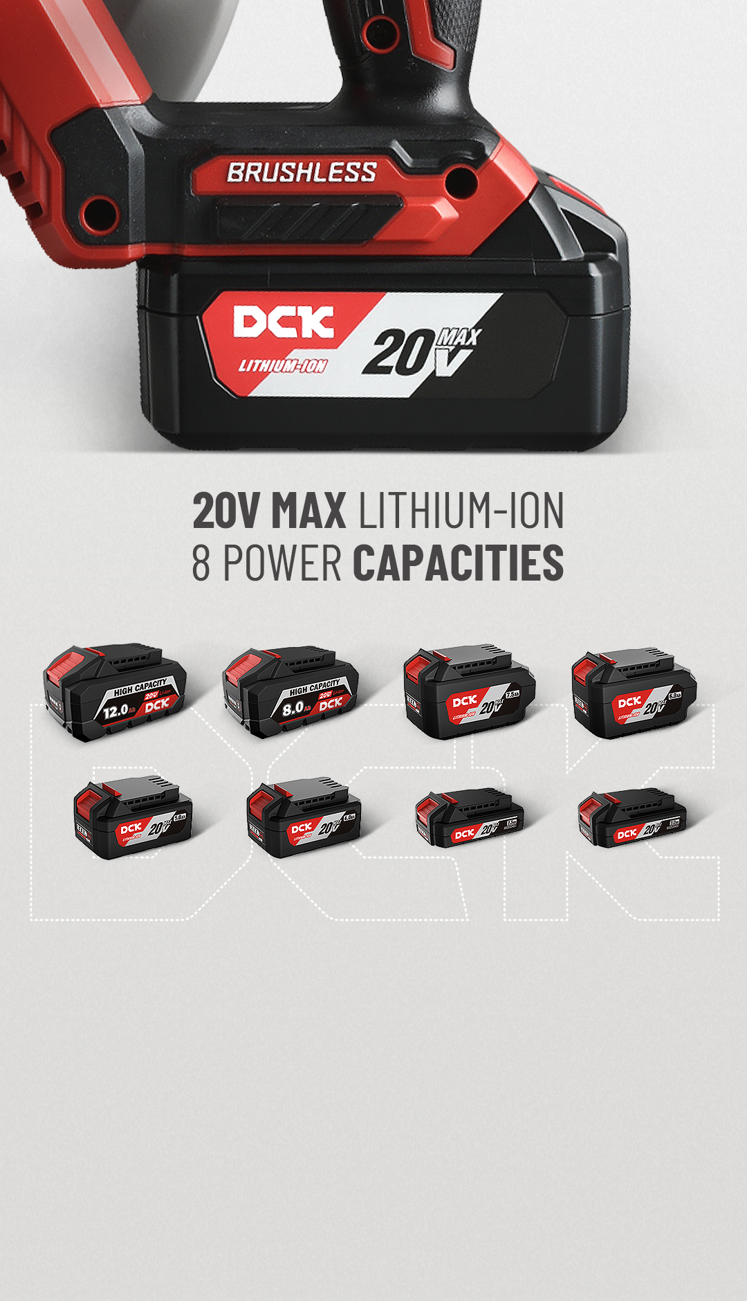 20V MAX BATTERY | DCK TOOLS